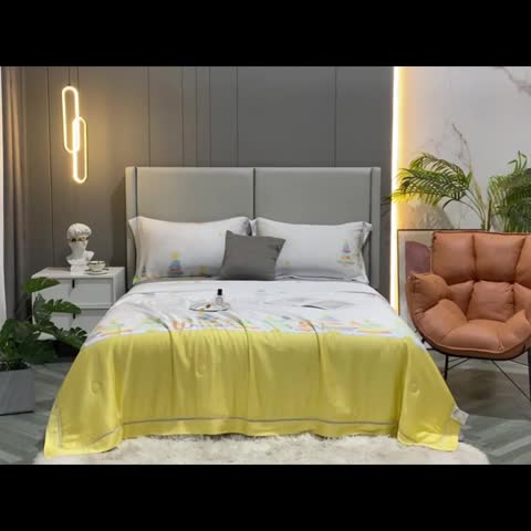 91家纺网 家纺一手货源 找家纺 娇逸家居 2022新款40天丝莫代尔镂空款夏凉被 快乐时光