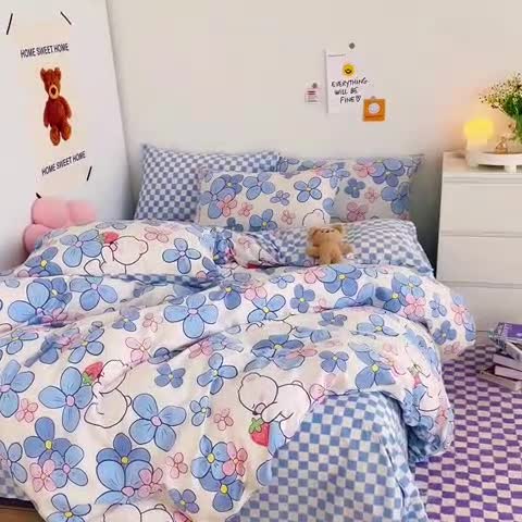 91家纺网 家纺一手货源 找家纺 安哆啦 2022春夏新款13372全棉单被套 洛丽熊