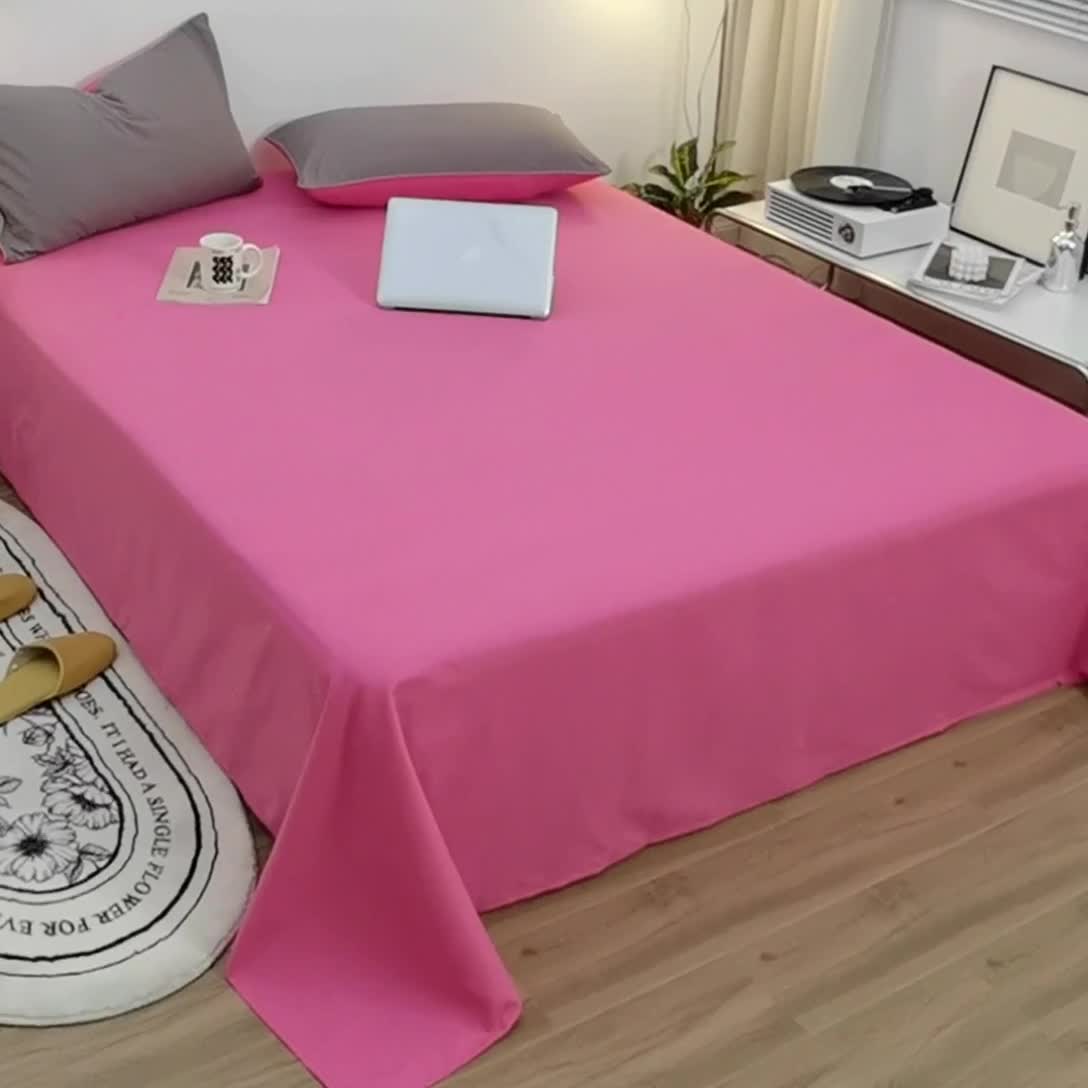 91家纺网 家纺一手货源 找家纺 蓝淋家纺 2022新款亲肤磨毛床单 西红色