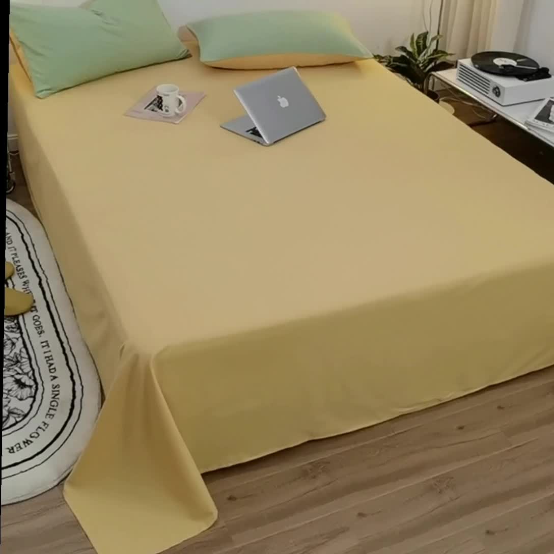 91家纺网 家纺一手货源 找家纺 蓝淋家纺 2022新款亲肤磨毛床单 驼色