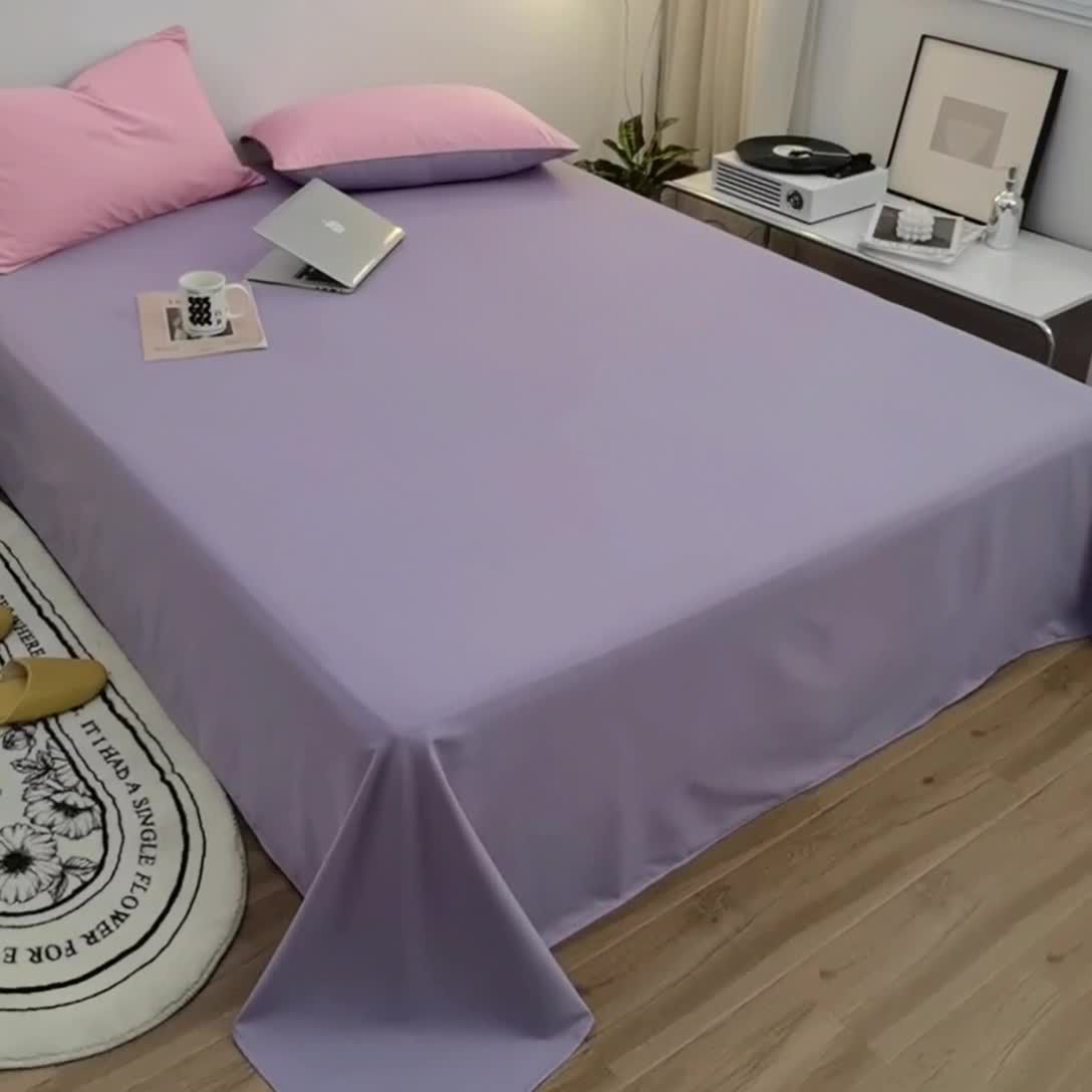 91家纺网 家纺一手货源 找家纺 蓝淋家纺 2022新款亲肤磨毛床单 浅灰色