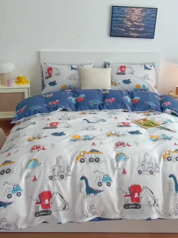 91家纺网 家纺一手货源 找家纺 感遇 2022新款全棉印花四件套第三批 儿童乐园