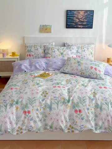 91家纺网 家纺一手货源 找家纺 感遇 2022新款全棉印花四件套第三批 草莓之恋