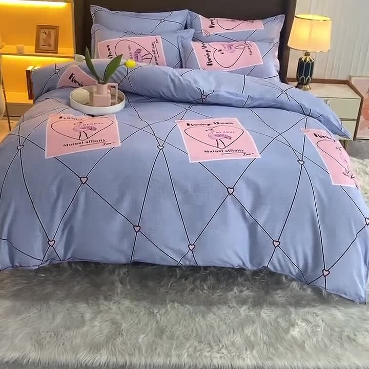 91家纺网 家纺一手货源 找家纺 梵巢家纺 芦荟棉四件套 吉祥鹤