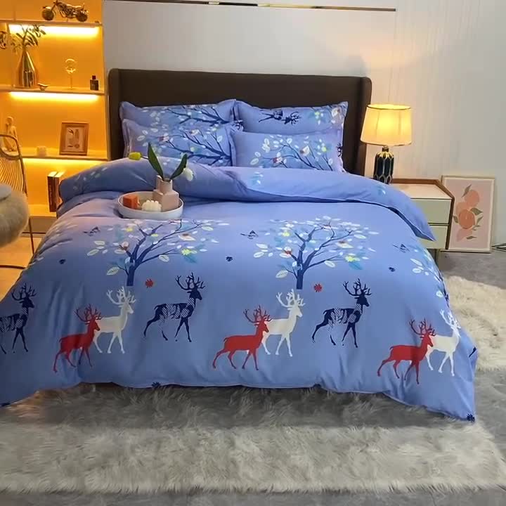 91家纺网 家纺一手货源 找家纺 梵巢家纺 芦荟棉四件套 一鹿有你