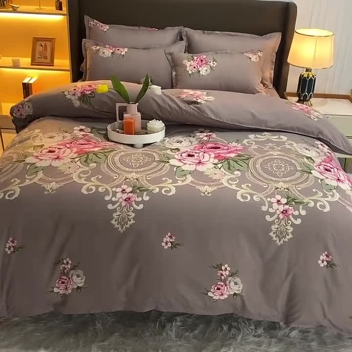 91家纺网 家纺一手货源 找家纺 梵巢家纺 芦荟棉四件套 悠香花语