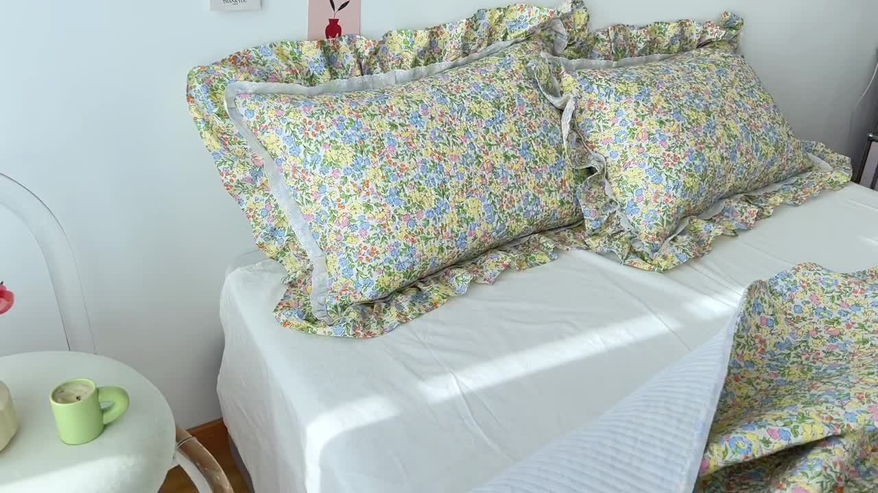 91家纺网 家纺一手货源 找家纺 总淑女公社家纺 2022新款纯棉13372韩版镂空小花边床盖