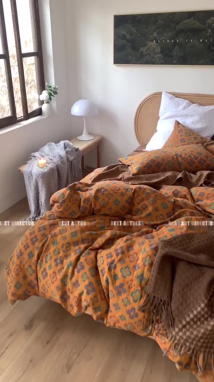 91家纺网 家纺一手货源 找家纺 （总）2022新款色织提花全棉双层纱四件套