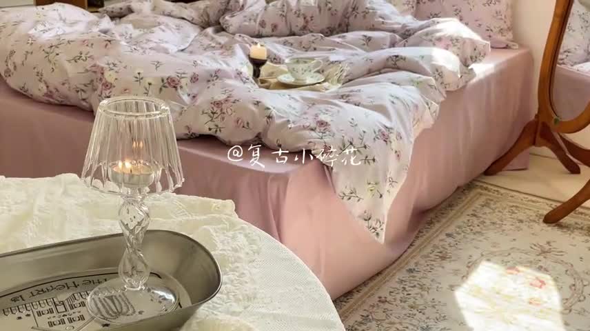 91家纺网 家纺一手货源 找家纺 时年 2022新款全棉碎花系列 红颜