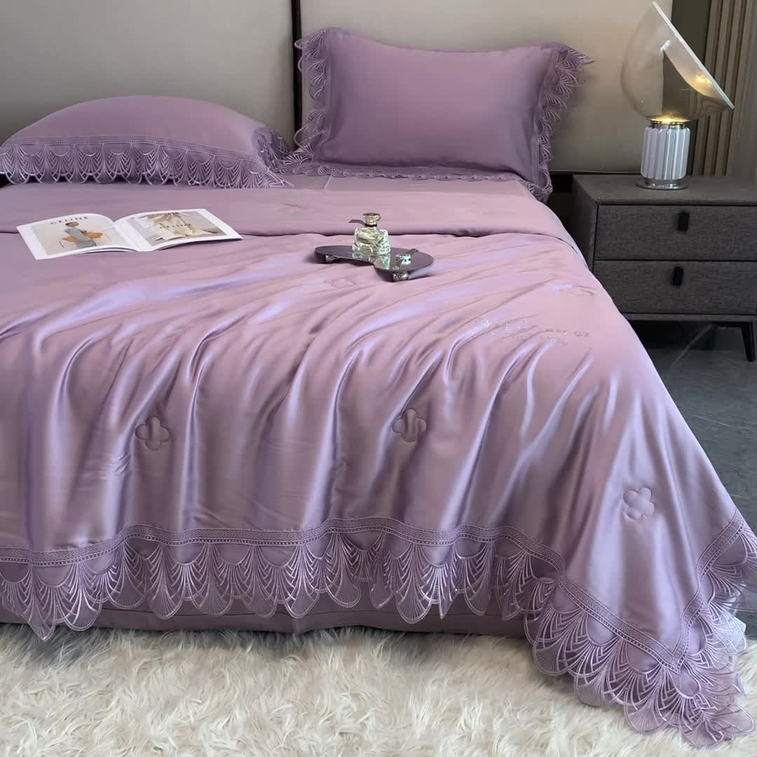 91家纺网 家纺一手货源 找家纺 榻尚2023新款80S高端天丝夏被四件套悦气质紫 会员-20
