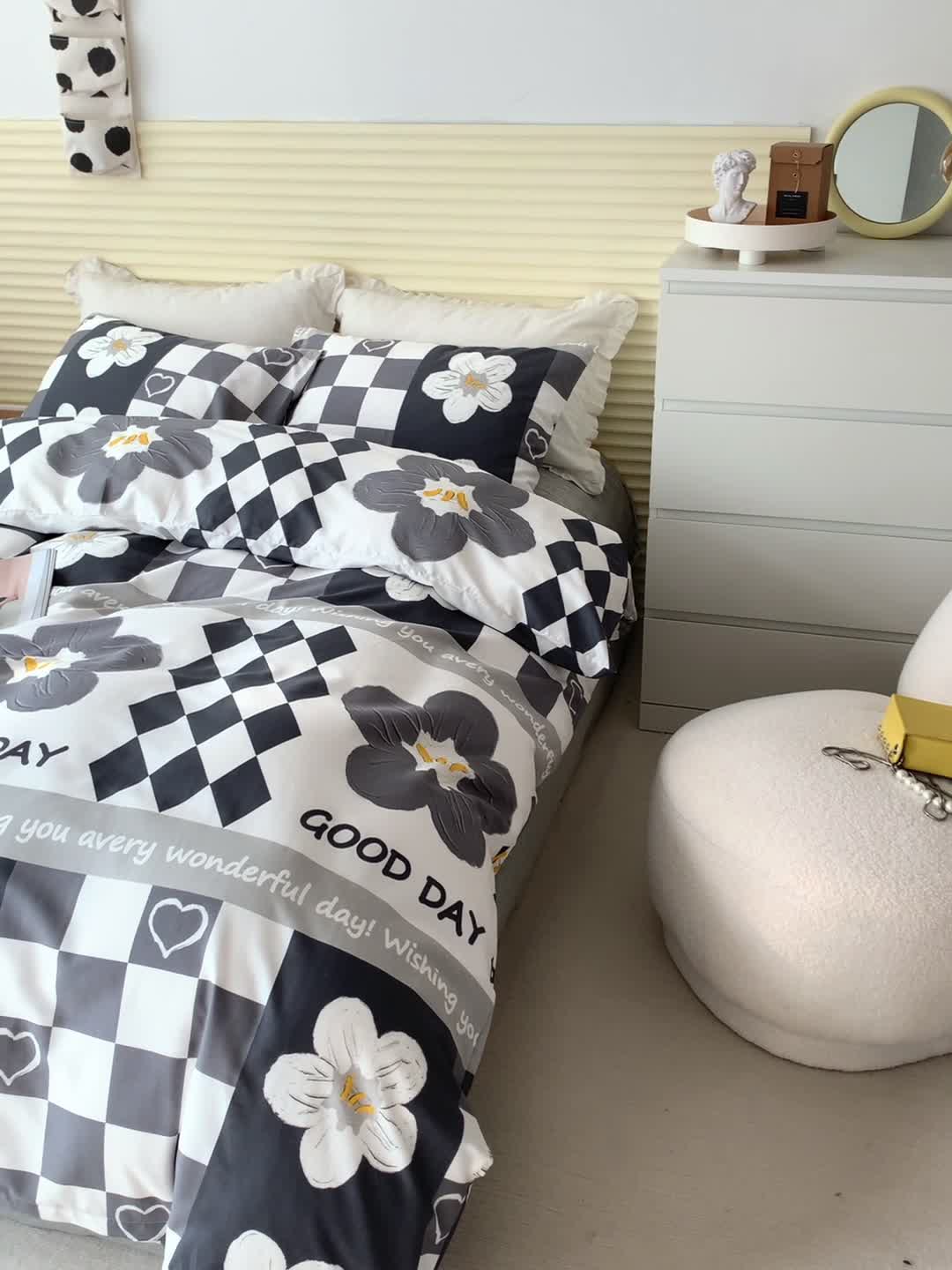 91家纺网 家纺一手货源 找家纺 怡家居 2022春季新款全棉四件套第四批 浅笑