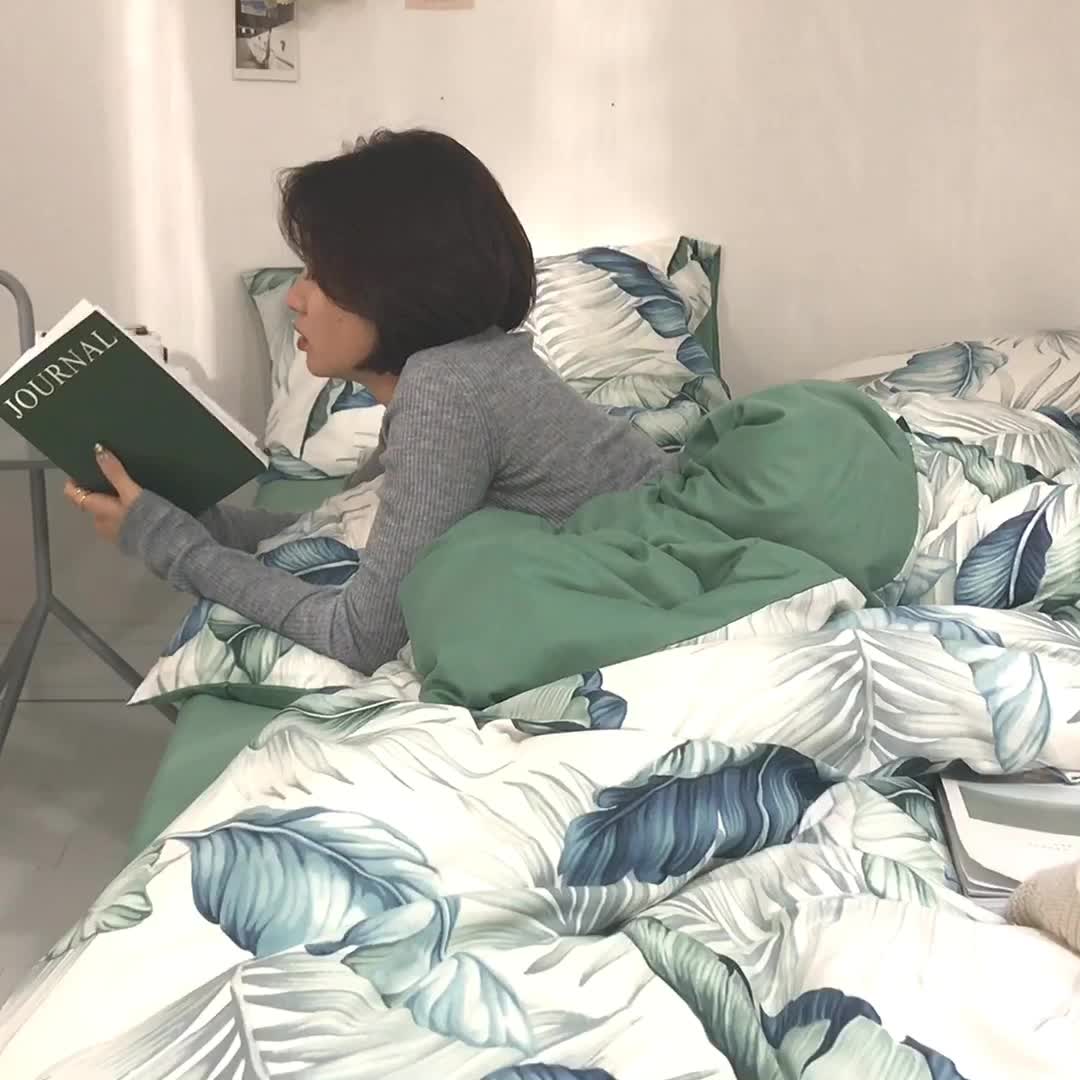 91家纺网 家纺一手货源 找家纺 琪格格纺织 2022新款纯棉小清新套件及单品 深林其镜