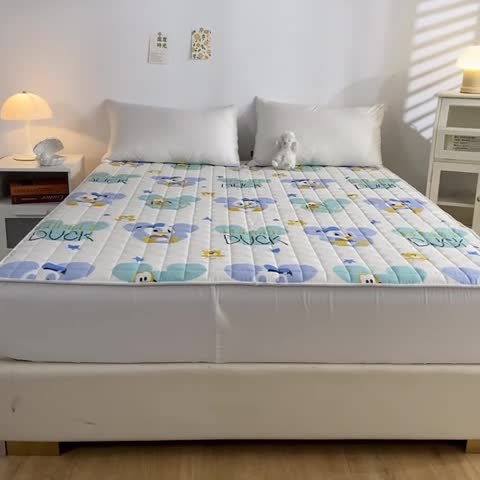 91家纺网 家纺一手货源 找家纺 鑫钰 2023新款迪士尼全棉床笠纯棉抗菌床罩席梦思保护套 纳德宝宝