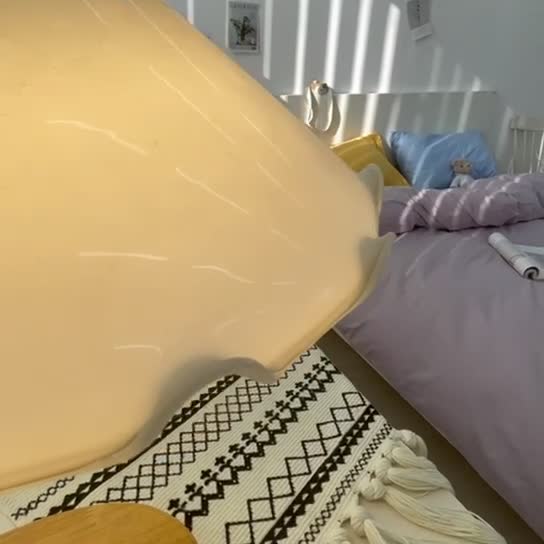 91家纺网 家纺一手货源 找家纺 潮邦 2025春夏纯色混拼全棉四件套 丁香紫