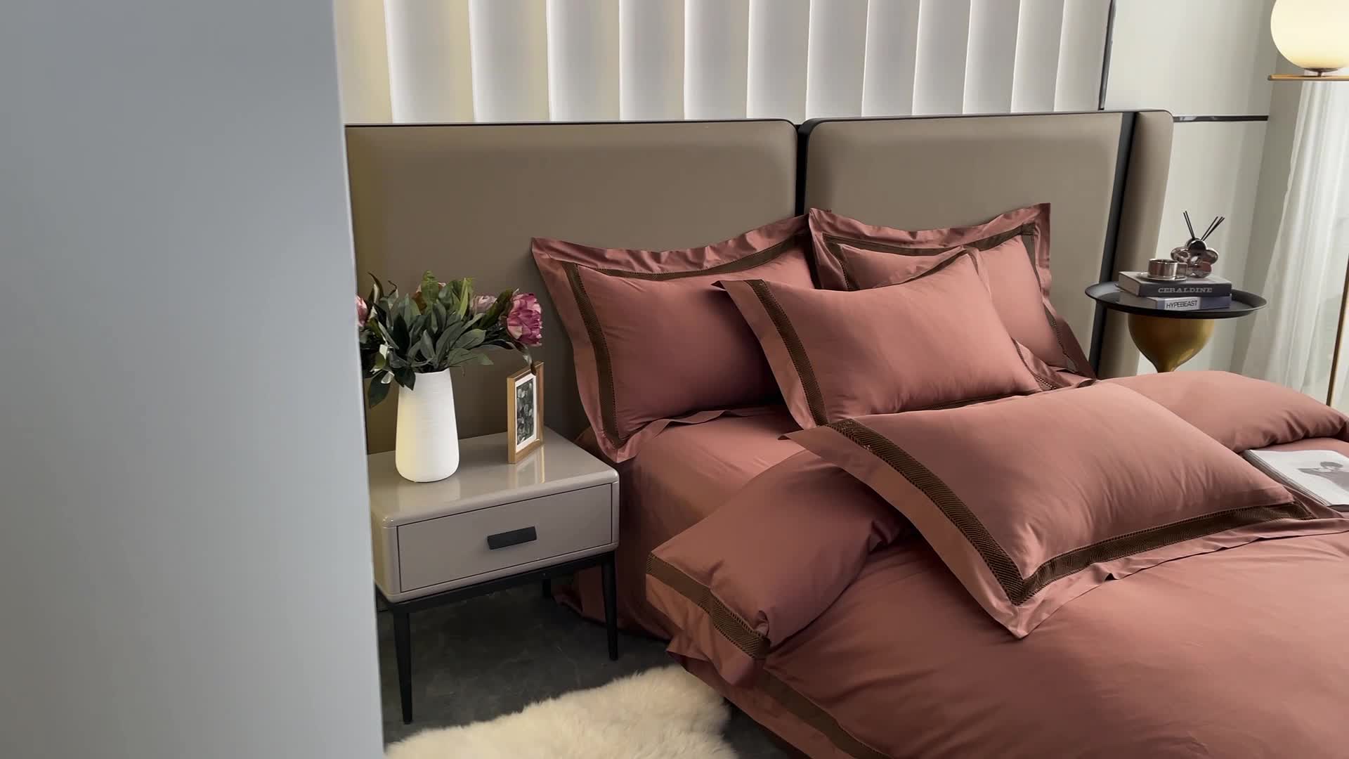 91家纺网 家纺一手货源 找家纺 淼铭 秋冬新品镂空工艺四件套-琉璃系列琉璃-咖