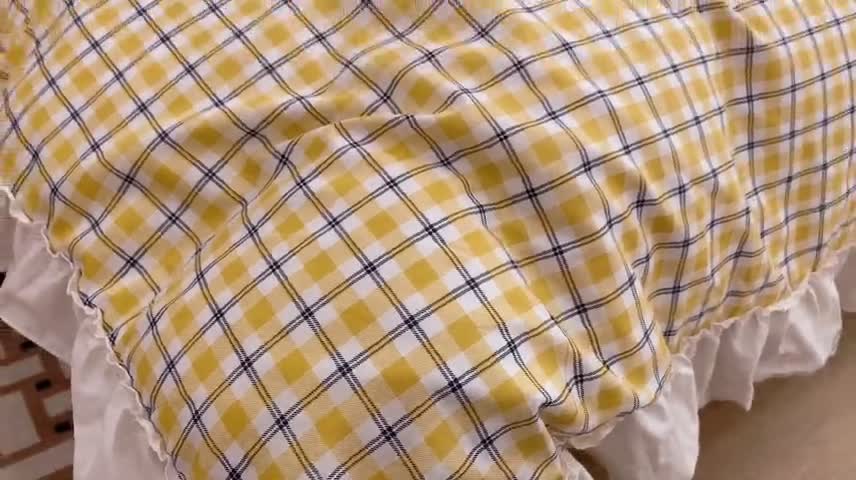 91家纺网 家纺一手货源 找家纺 （总）昔可2022新款花边格子系列四件套