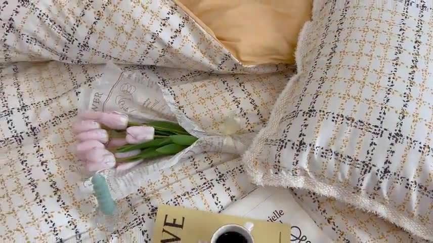 91家纺网 家纺一手货源 找家纺 昔可2022新款流苏小香风系列四件套 香香金