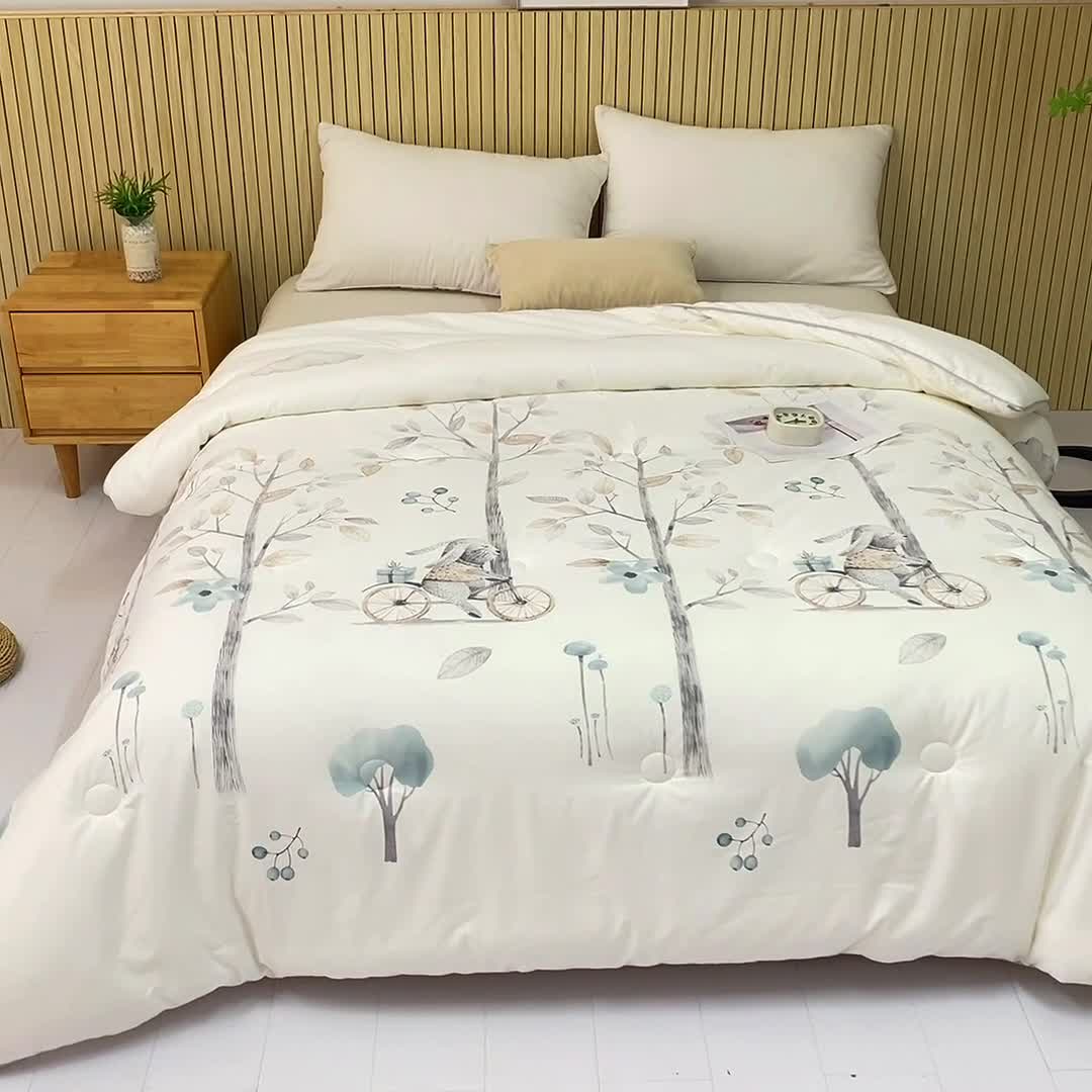 91家纺网 家纺一手货源 找家纺 (总)德芙 2023新款全棉印花被-带你去旅行