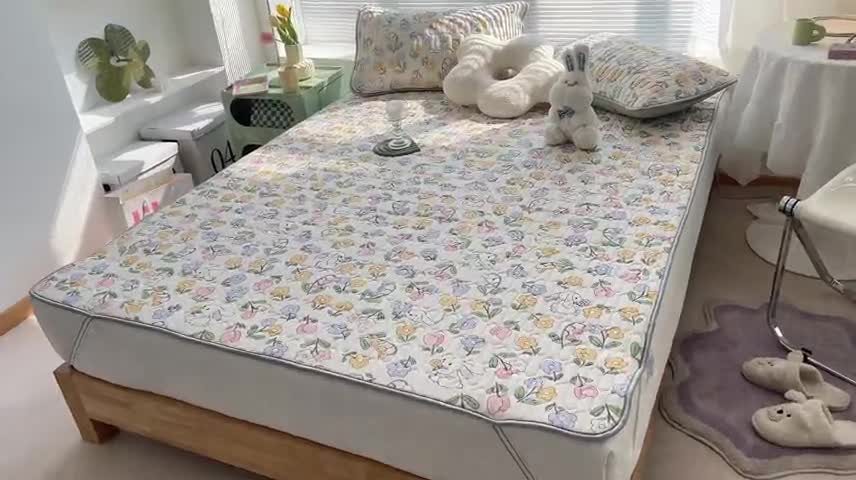 91家纺网 家纺一手货源 找家纺 慕尚 小清新床席款乳胶席三件套（带氨纶0.5mm） 花魅