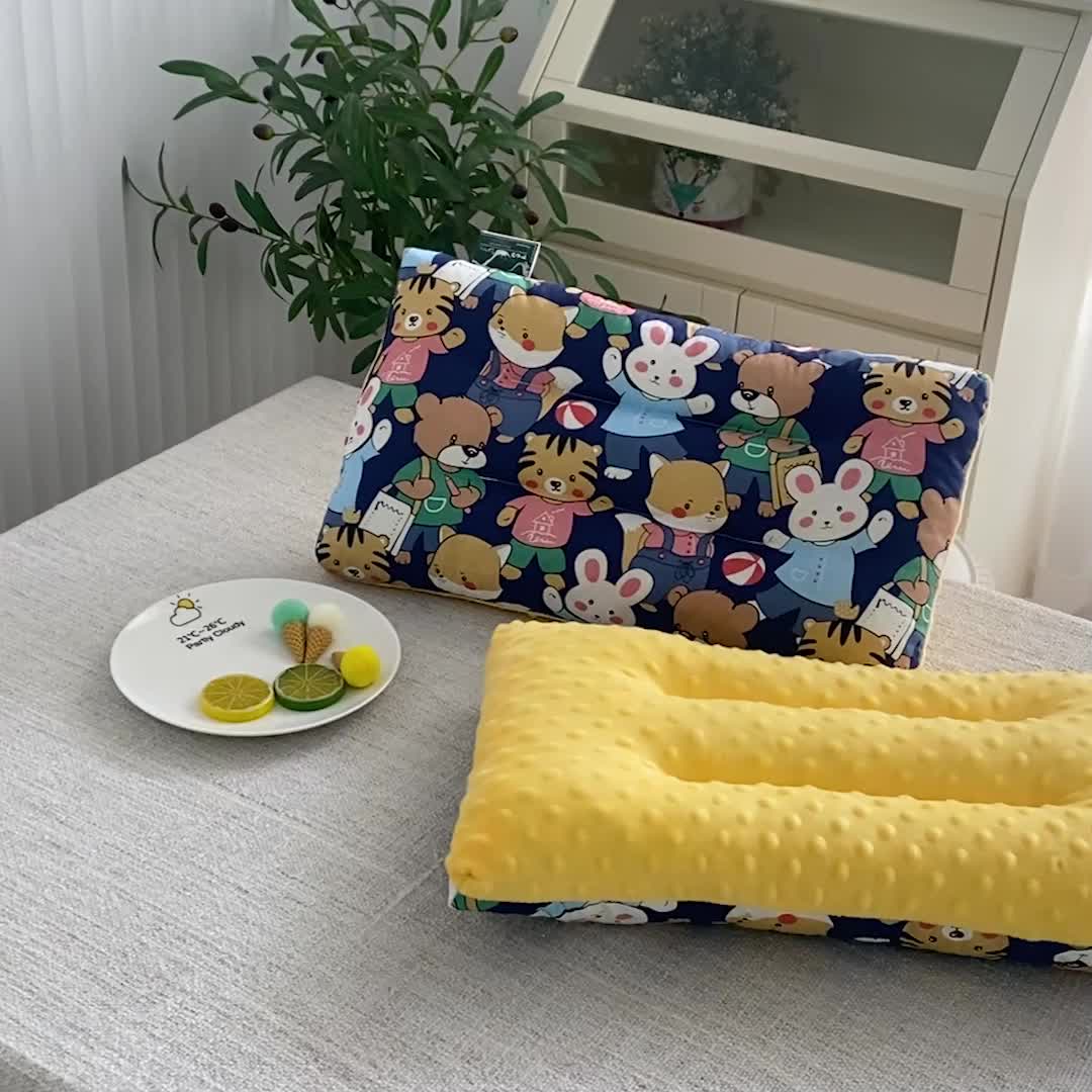 91家纺网 家纺一手货源 找家纺 2025卡通全棉儿童豆豆绒枕芯安抚护颈枕头家用成人学生宿舍宝宝枕