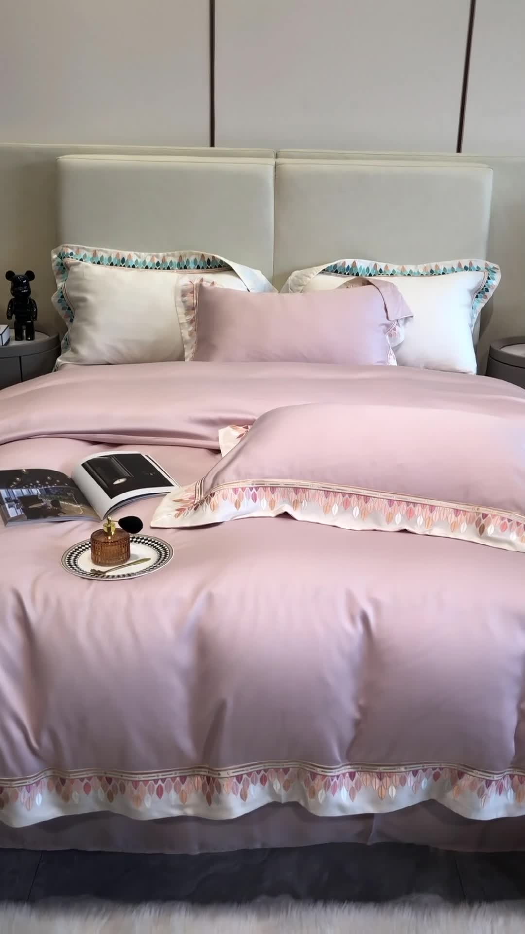 91家纺网 家纺一手货源 找家纺 馨蕊 2022新款80S兰精天丝-罗地亚 初夏粉