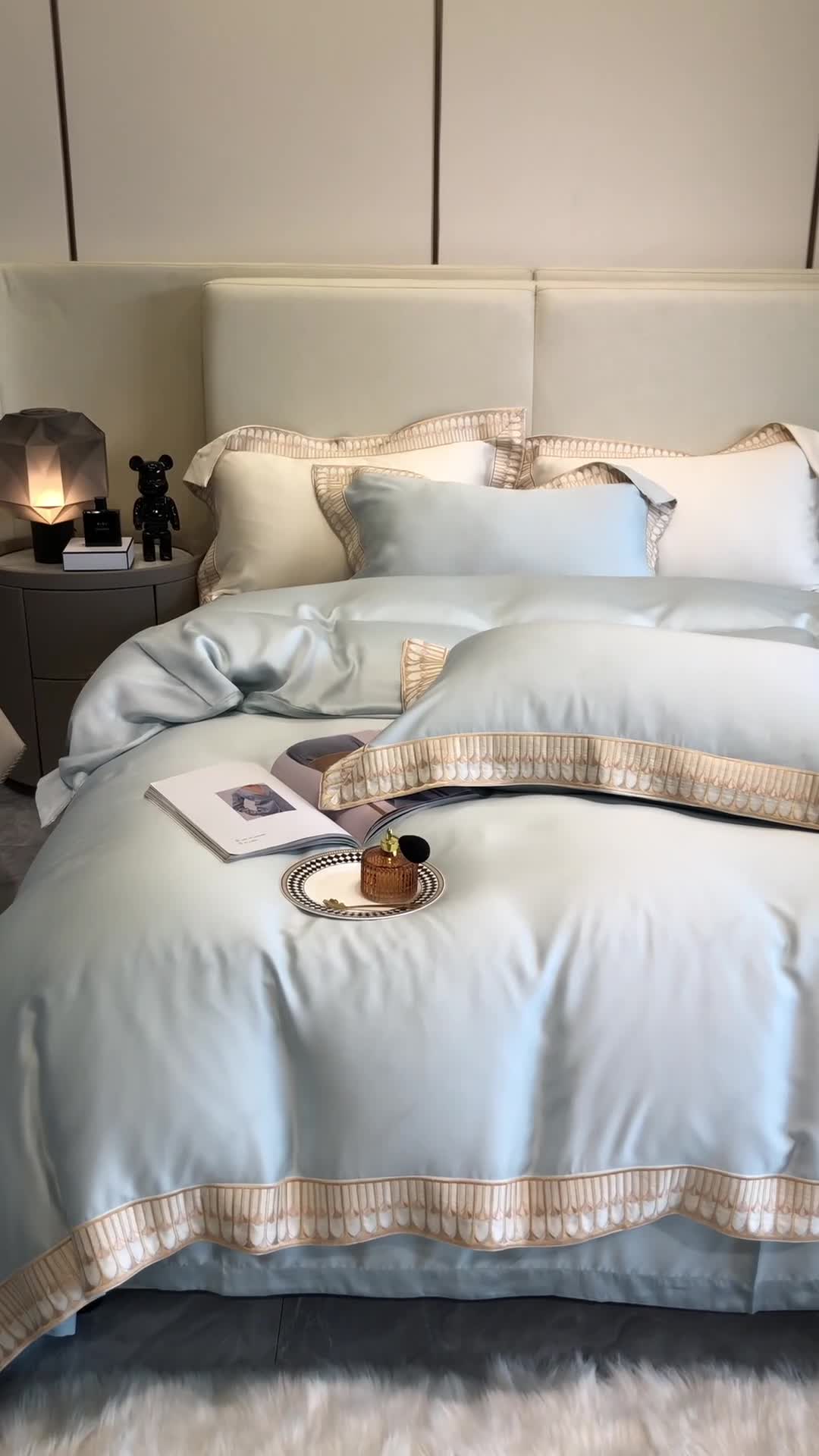 91家纺网 家纺一手货源 找家纺 馨蕊 2022新款80S兰精天丝-曼哈顿 北卡蓝