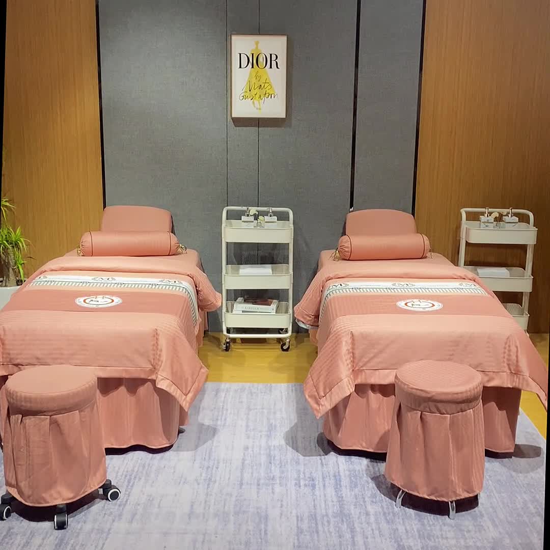 91家纺网 家纺一手货源 找家纺 不打烊家纺 2022新款焕彩尼美容床罩系列套件-如约而至 如约而至-玉色