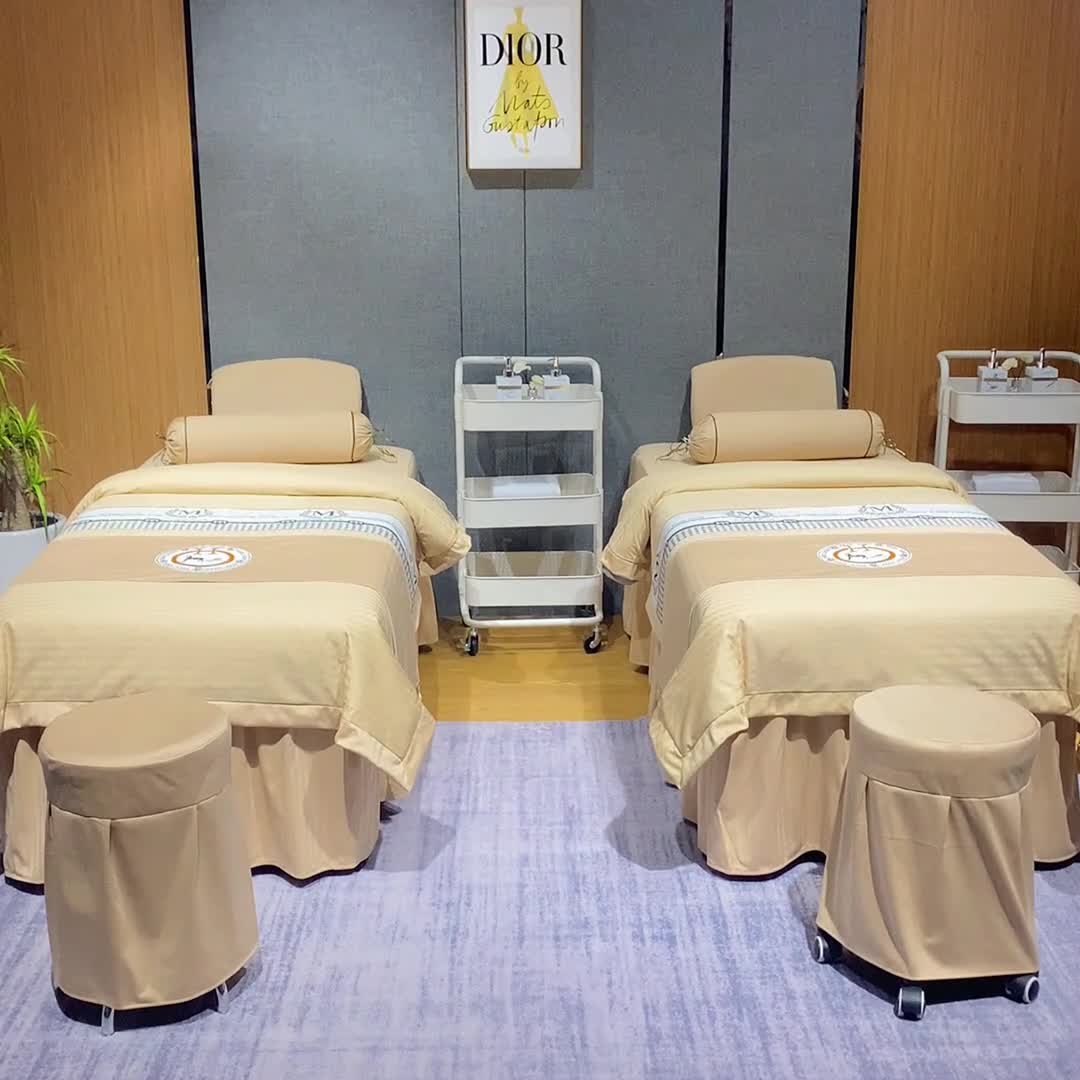 91家纺网 家纺一手货源 找家纺 不打烊家纺 2022新款焕彩尼美容床罩系列套件-如约而至 如约而至-驼色