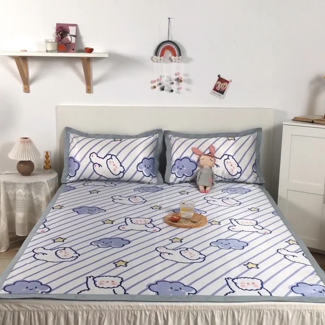 91家纺网 家纺一手货源 找家纺 琪格格 2022新款复合冰丝席凉席 简单快乐