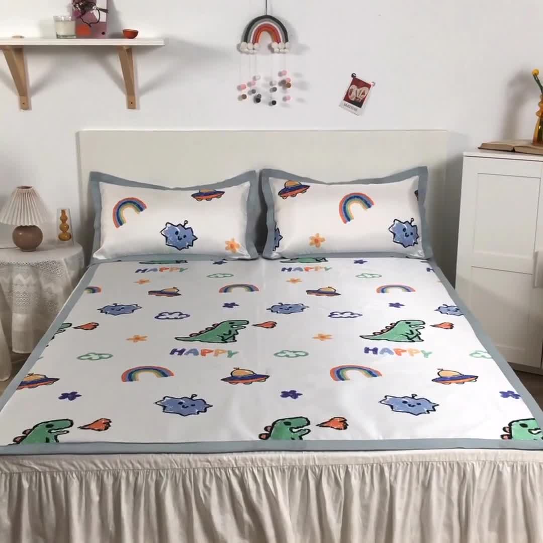 91家纺网 家纺一手货源 找家纺 琪格格 2022新款复合冰丝席凉席 无敌小恐龙