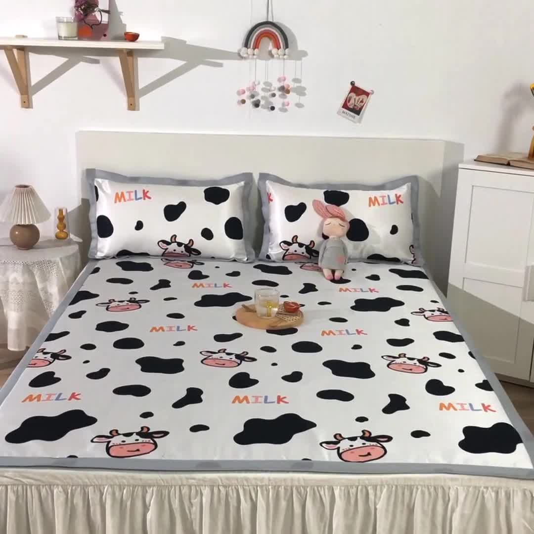 91家纺网 家纺一手货源 找家纺 琪格格 2022新款复合冰丝席凉席 小奶牛