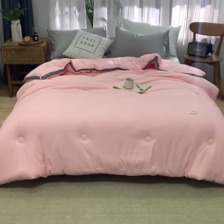 91家纺网 家纺一手货源 找家纺 森林人 2022新款无印水洗棉立体冬被 立体-浅玉