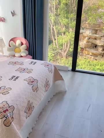 91家纺网 家纺一手货源 找家纺 鑫钰 2023全棉印花床盖三件套 淘气熊-米