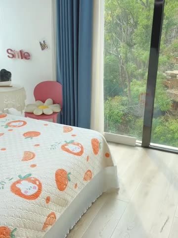 91家纺网 家纺一手货源 找家纺 鑫钰 2023全棉印花床盖三件套 桔子兔