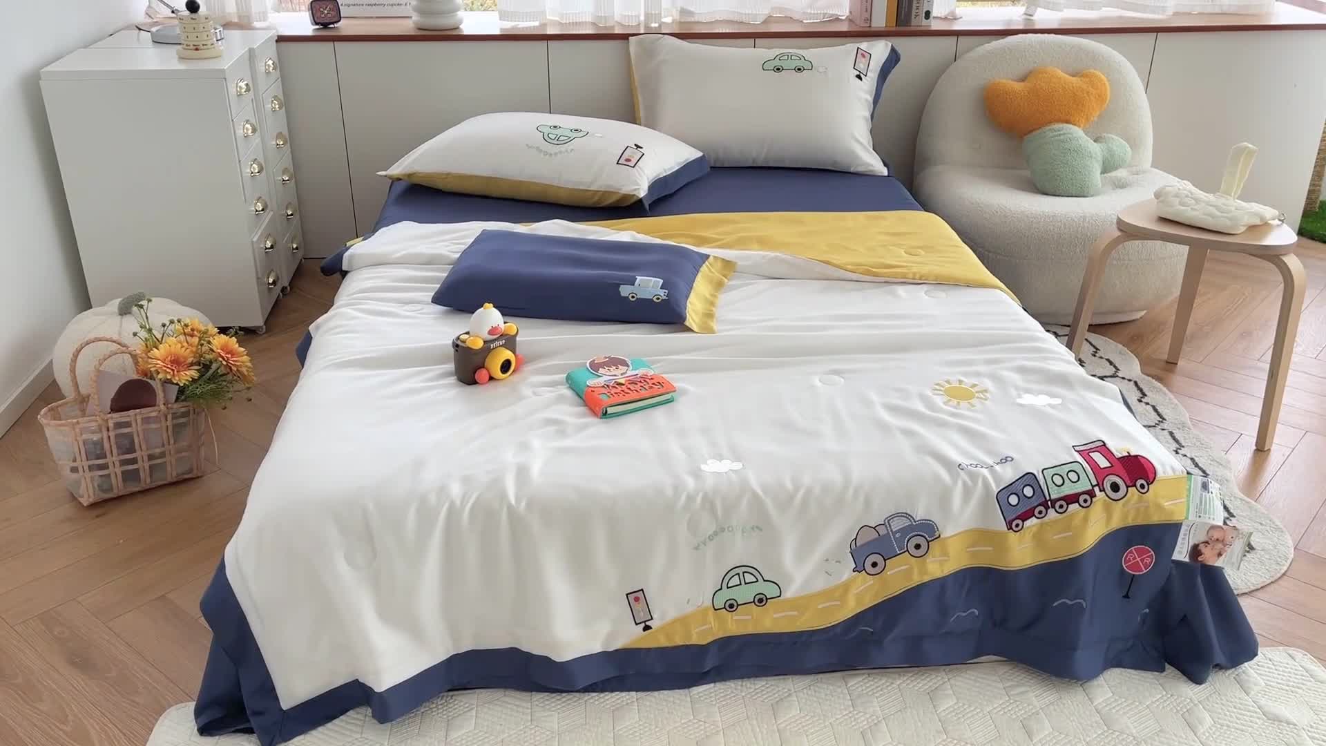 91家纺网 家纺一手货源 找家纺 星野 2022新款80s奥地利天丝夏被-旅行记