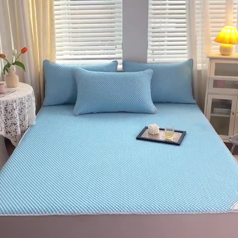 91家纺网 家纺一手货源 找家纺 (总)青竹苑 2022新款凉感冰豆豆席床笠款