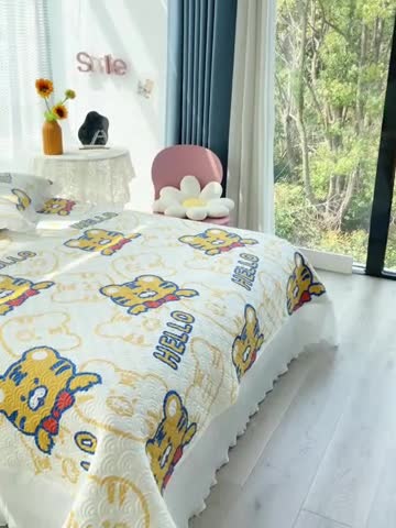 91家纺网 家纺一手货源 找家纺 鑫钰 2023全棉印花床盖三件套（支持定做） 虎霸王-米