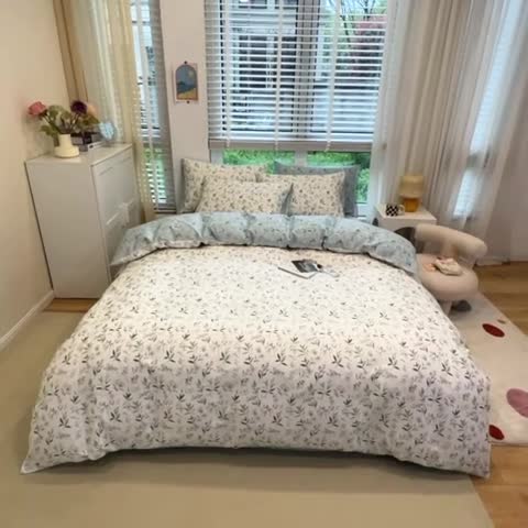 91家纺网 家纺一手货源 找家纺 晨希家居 2022全棉印花13372小清新多规格套件 芬兰