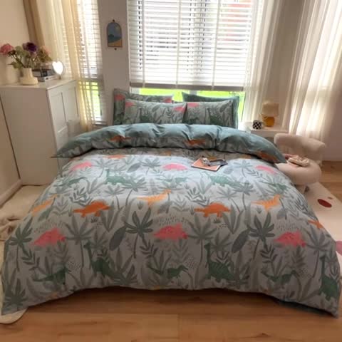 91家纺网 家纺一手货源 找家纺 晨希家居 2022全棉印花13372小清新多规格套件 梦龙