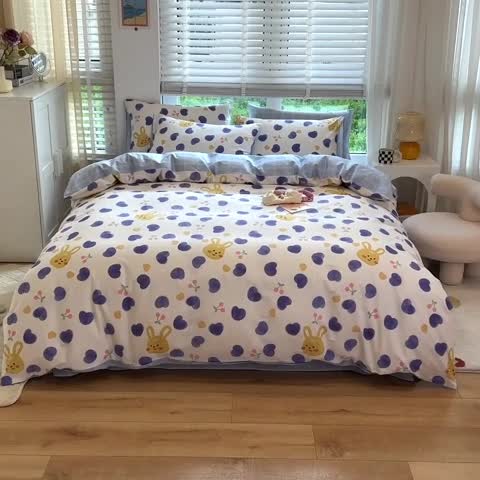 91家纺网 家纺一手货源 找家纺 晨希家居 2022全棉印花13372小清新多规格套件心愿图