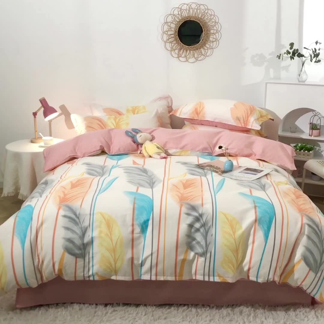 91家纺网 家纺一手货源 找家纺 晶缦 2022新款全棉12868全棉印花套件萌新系列单床单-四件套 芦森