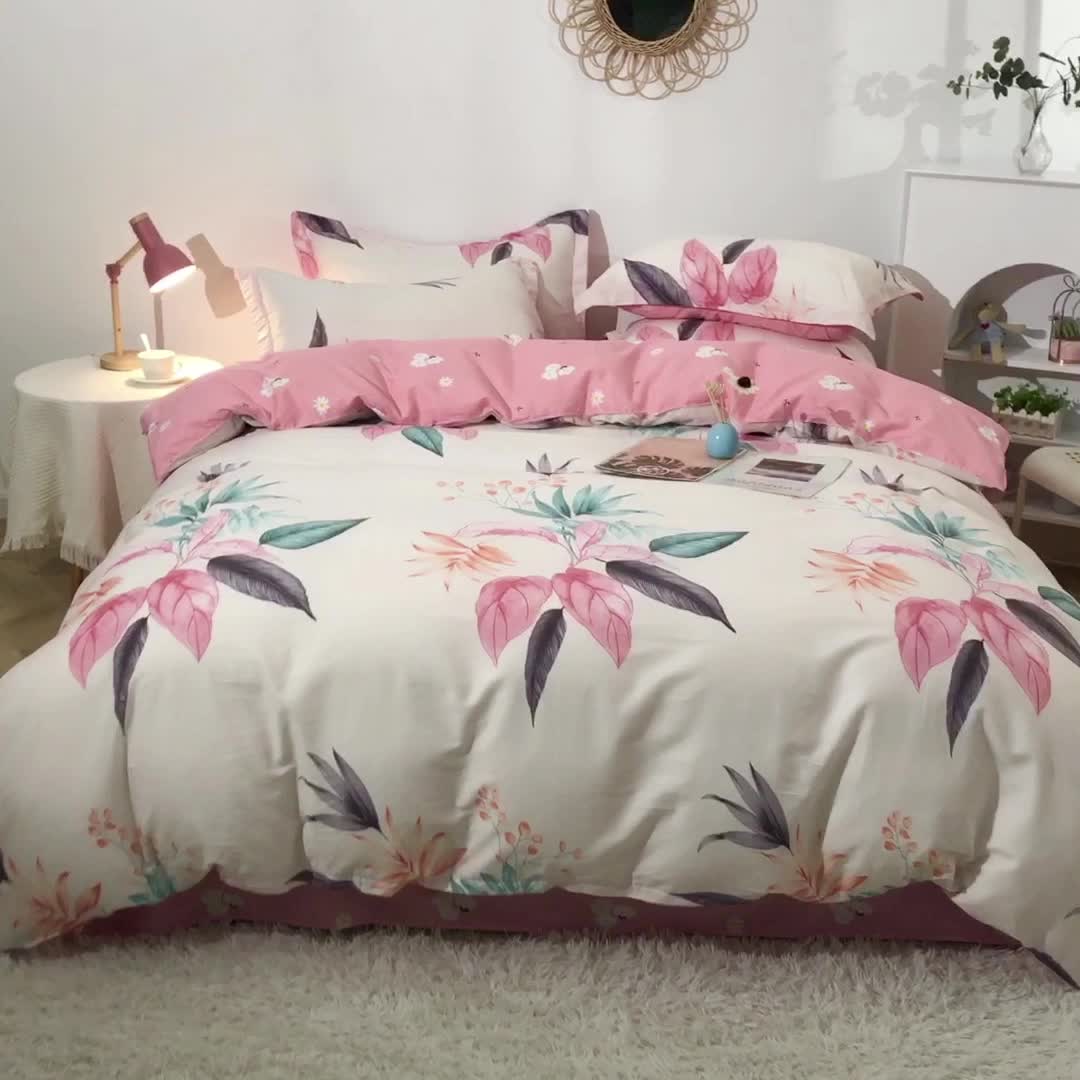 91家纺网 家纺一手货源 找家纺 晶缦 2022新款全棉12868全棉印花套件萌新系列单床单-四件套 红唇