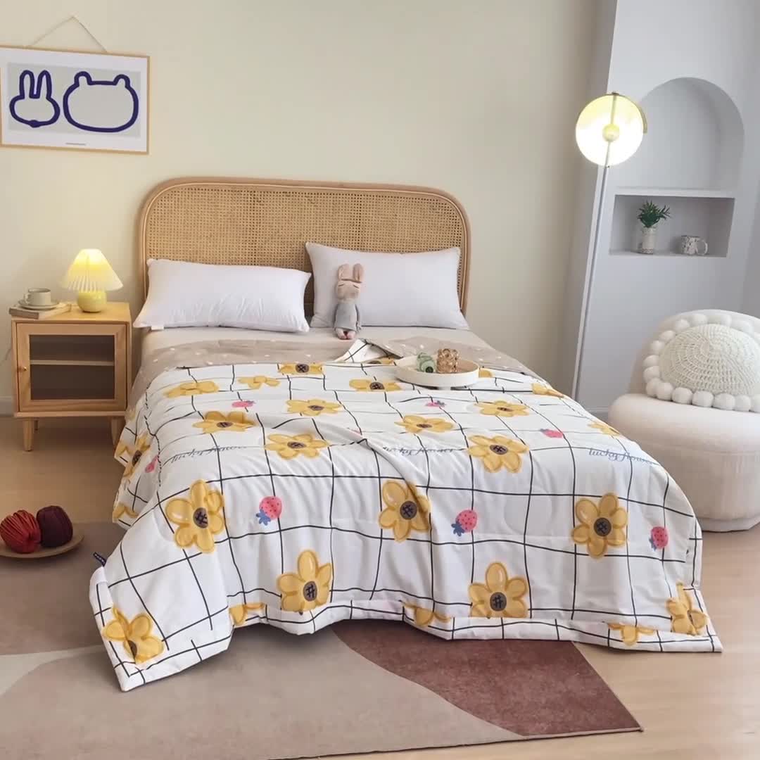 91家纺网 家纺一手货源 找家纺 小虾米 2022新款40支纯棉印花夏被被子被芯 辰星