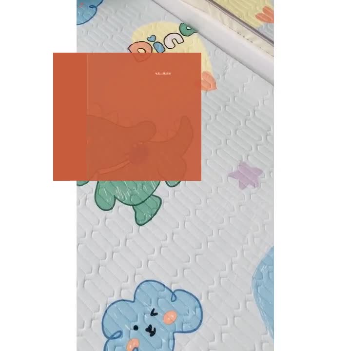 91家纺网 家纺一手货源 找家纺 小虾米 2022新款可定制凉感丝0.4乳胶凉席床笠三件套 小恐龙兰