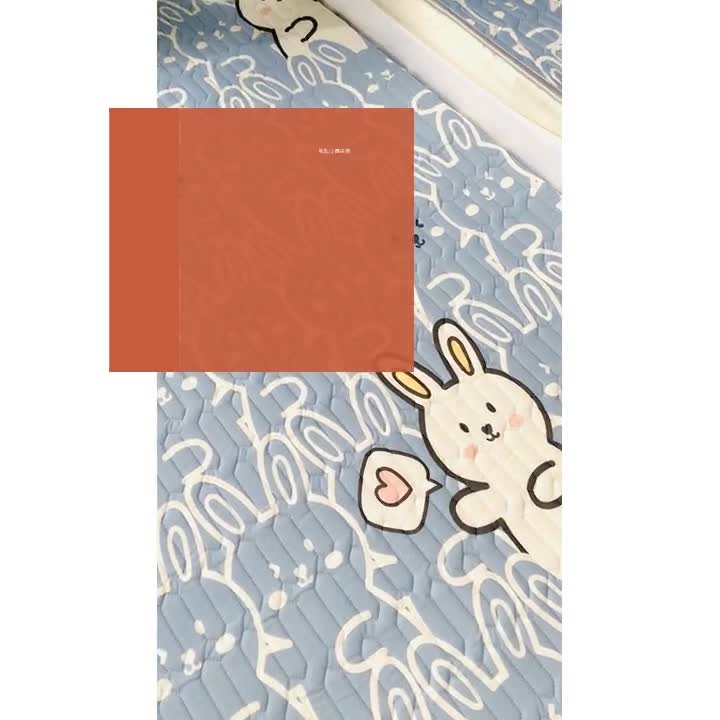 91家纺网 家纺一手货源 找家纺 小虾米 2022新款可定制凉感丝0.4乳胶凉席床笠三件套 兔基斯