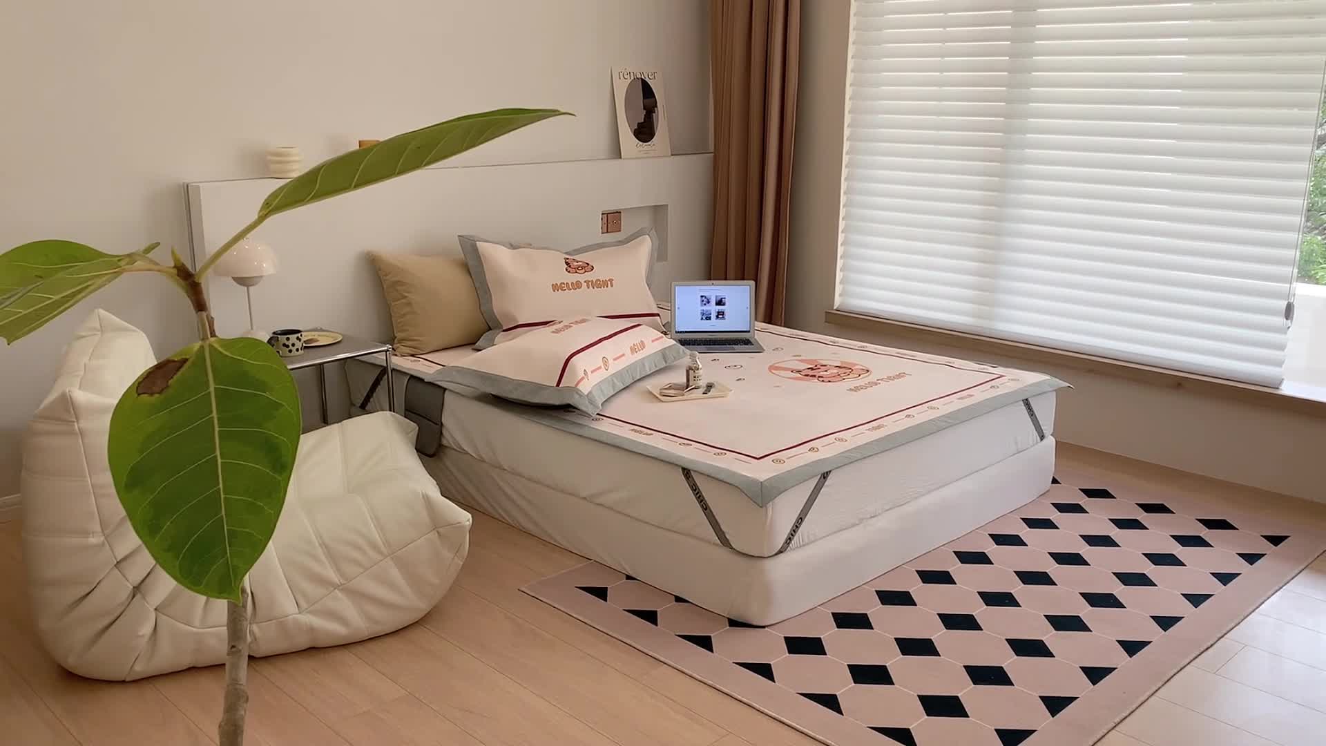 91家纺网 家纺一手货源 找家纺 昔可 2022新款高端大版数码印花冰沐丝养生席 虎年旺旺