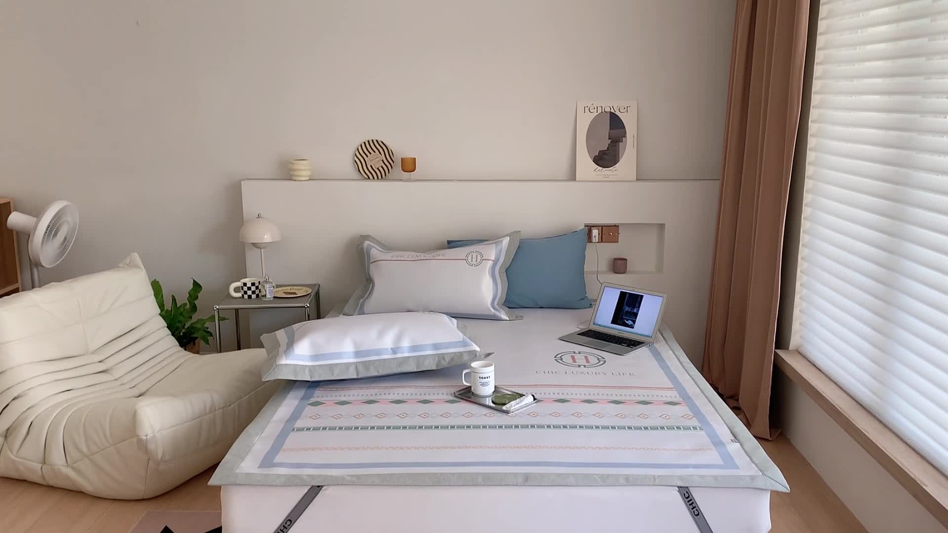 91家纺网 家纺一手货源 找家纺 昔可 2022新款高端大版数码印花冰沐丝养生席 海派夏日