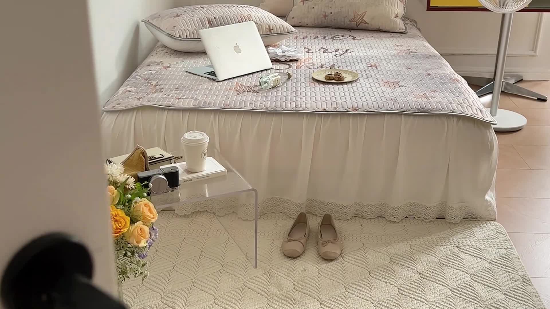 91家纺网 家纺一手货源 找家纺 昔可 2022新款大版印花乳胶凉席 晕染星星