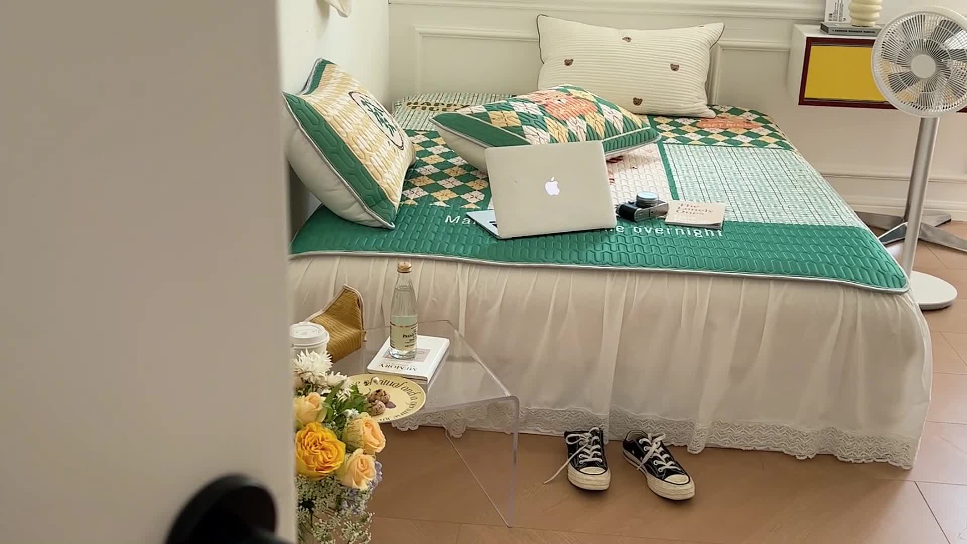 91家纺网 家纺一手货源 找家纺 昔可 2022新款大版印花乳胶凉席 有虎同享