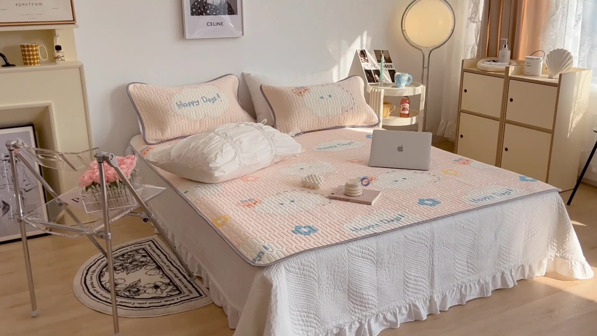 91家纺网 家纺一手货源 找家纺 昔可 2022新款圆网乳胶凉席 云朵熊